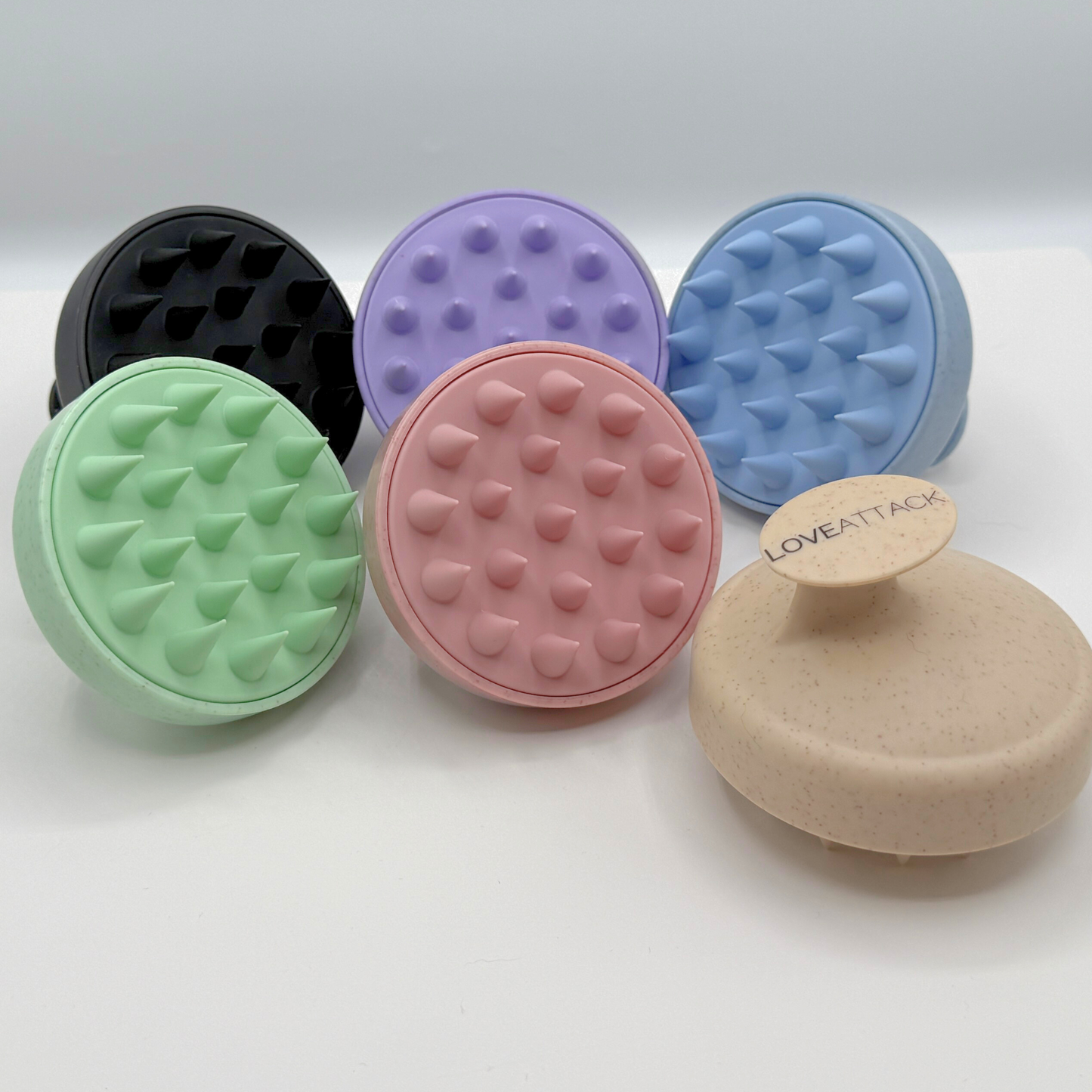 Wheat Straw + Silicone Scalp Massager Brush: Pink