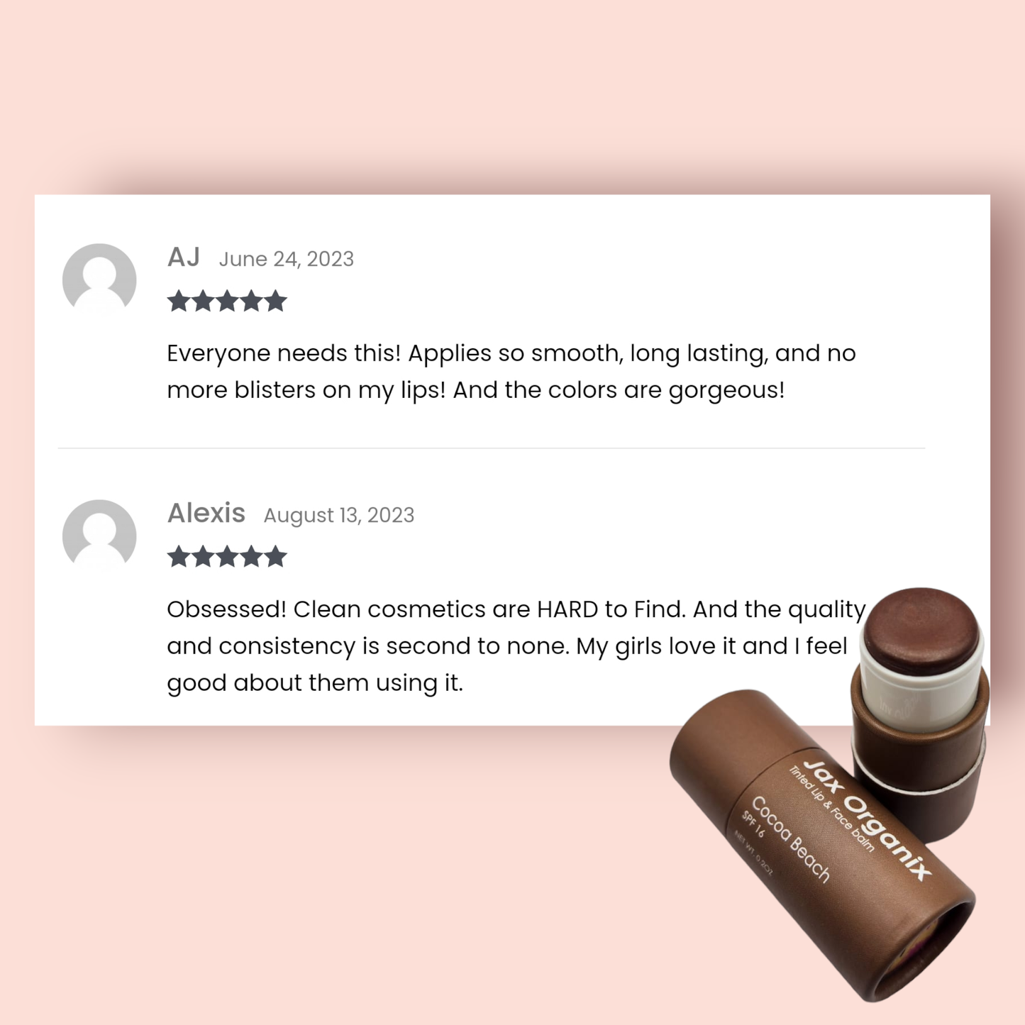 Jax Organix SPF 16 Tinted Lip& Face Balm: Sunset Pink