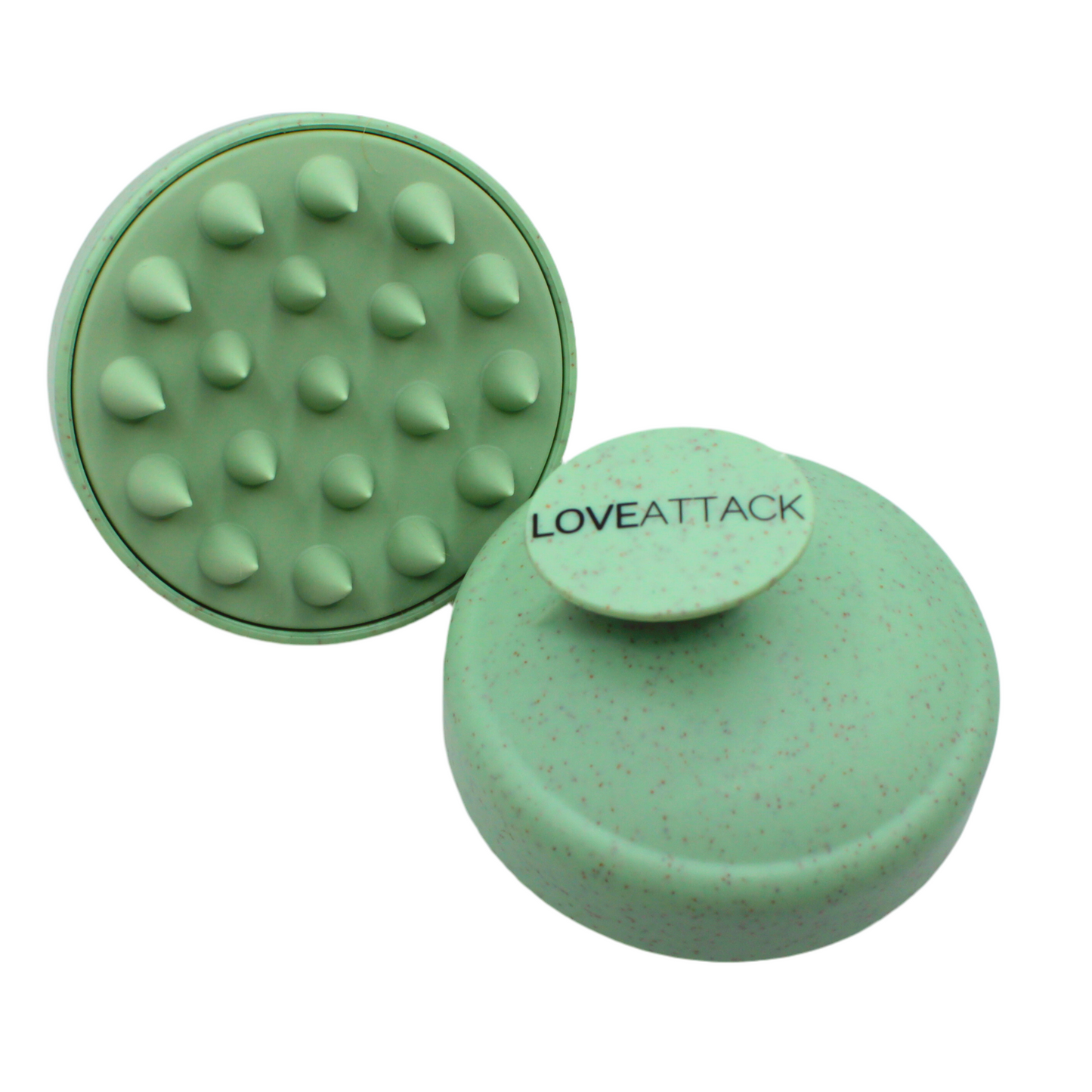 Wheat Straw + Silicone Scalp Massager Brush - Green