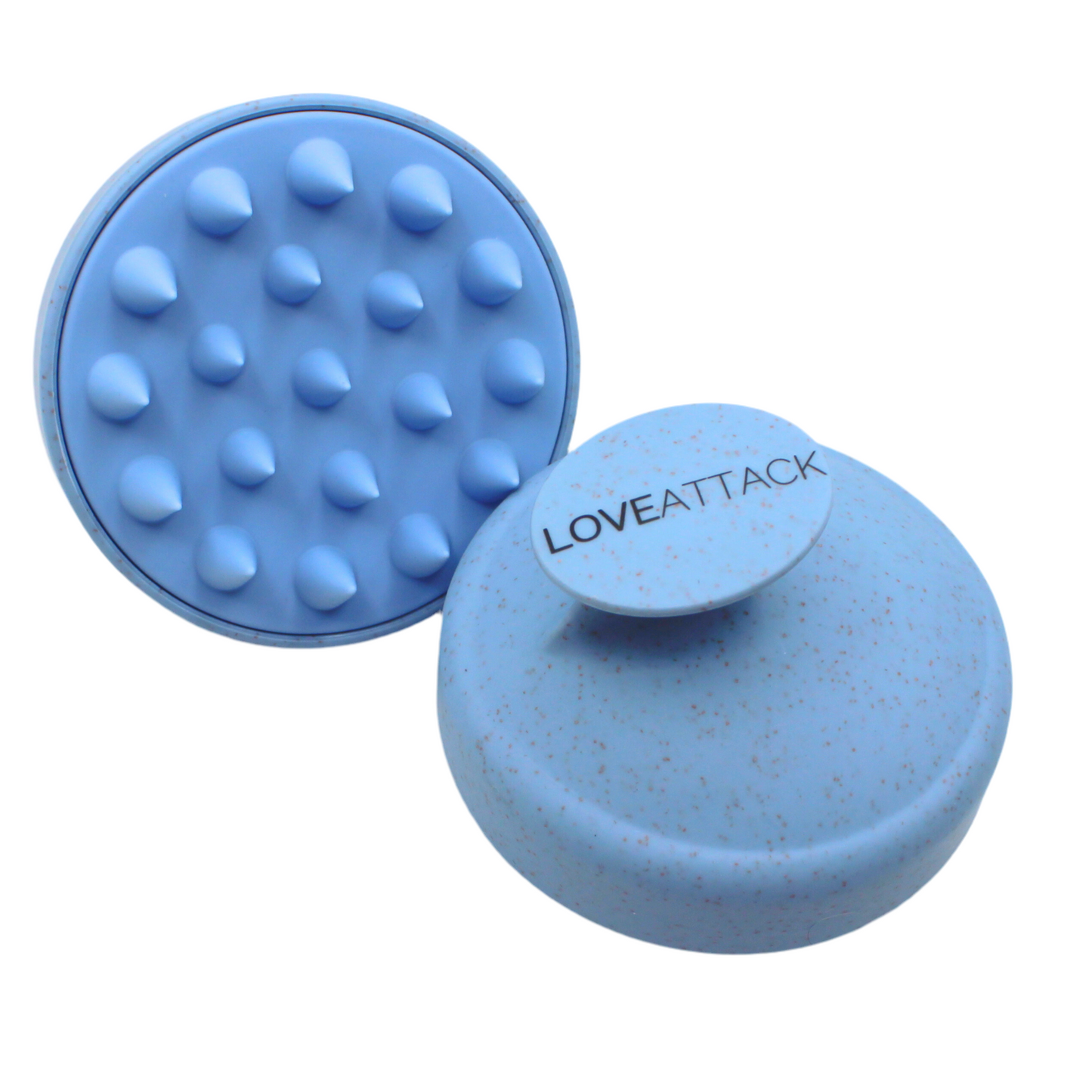 Wheat Straw + Silicone Scalp Massager Brush - Blue