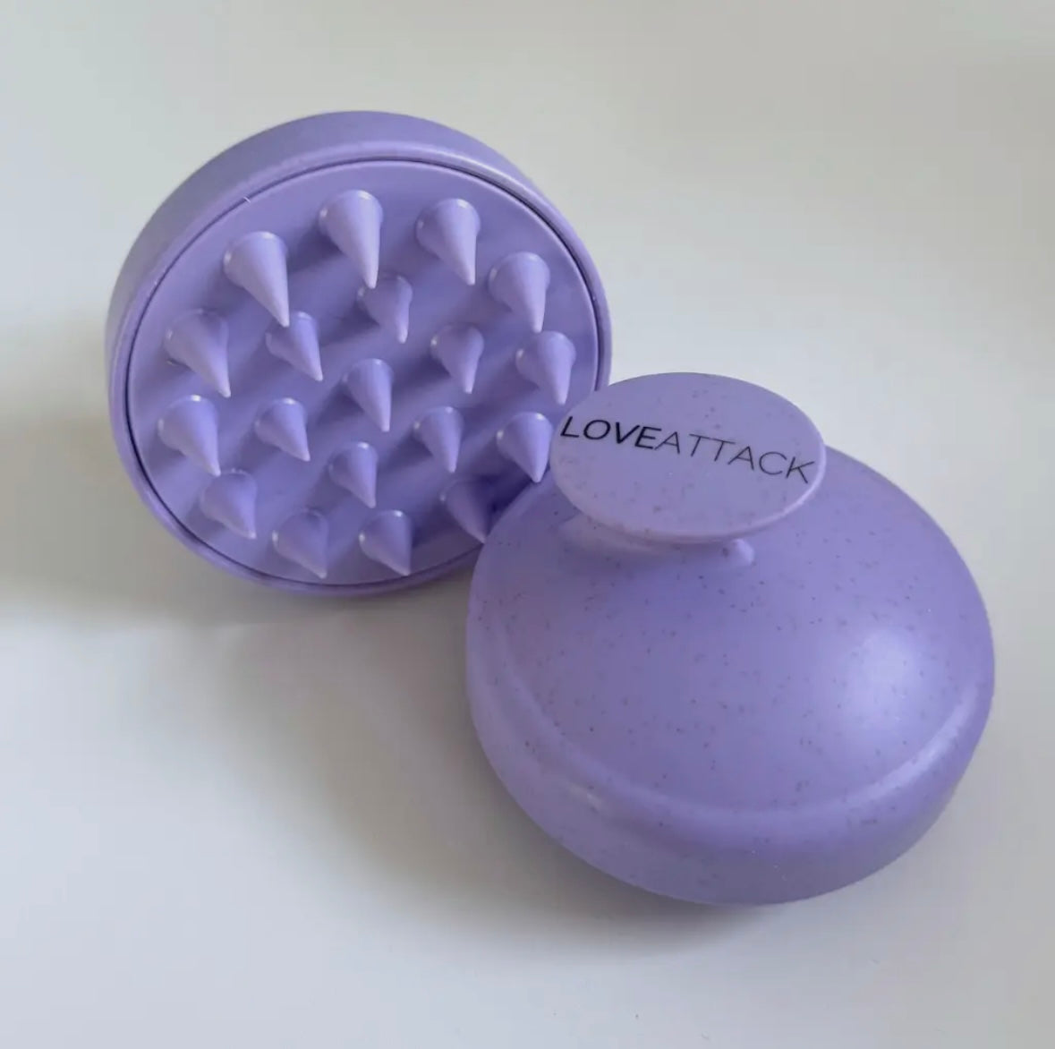 Wheat Straw + Silicone Scalp Massager Brush: Purple