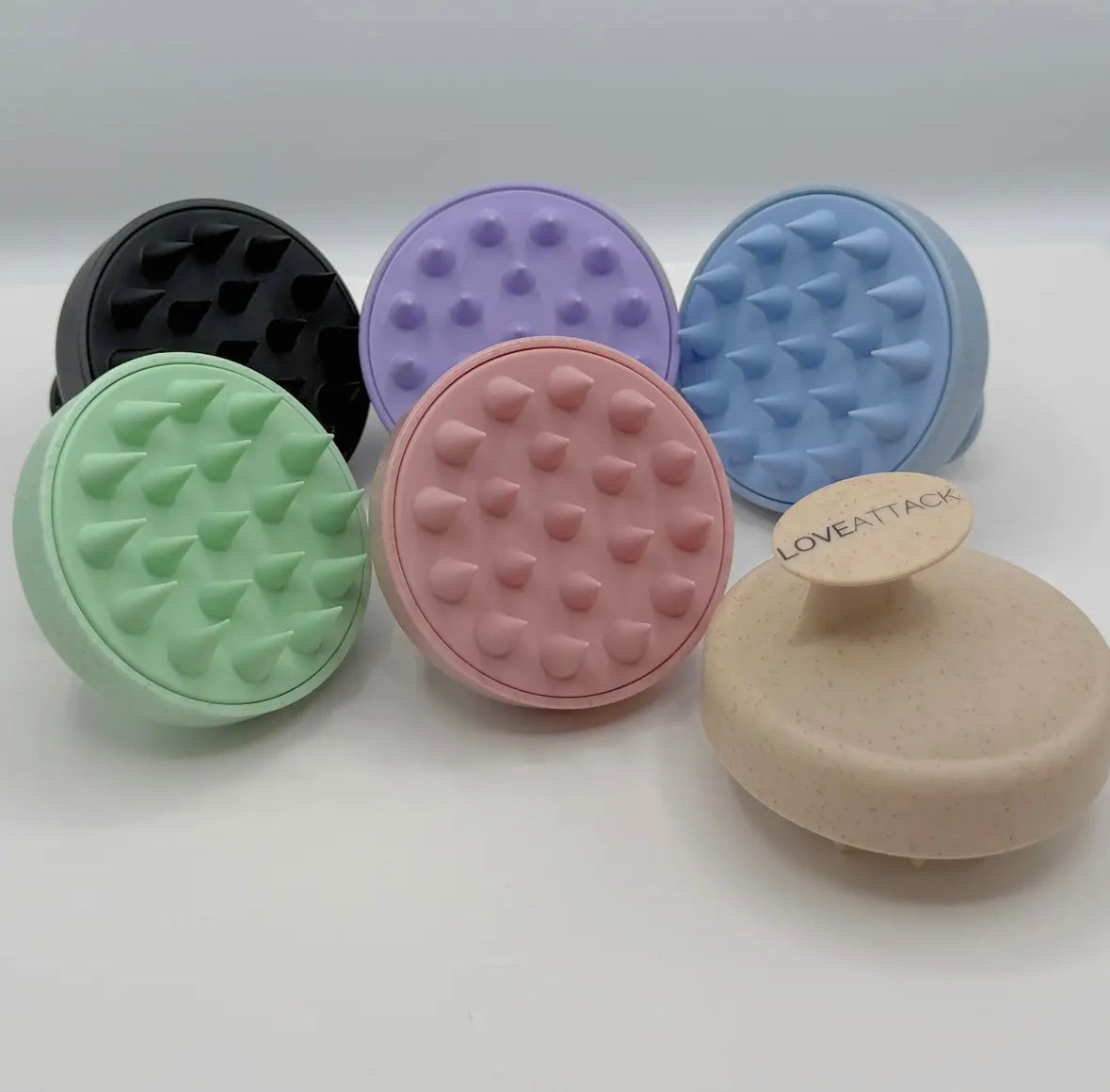 Wheat Straw + Silicone Scalp Massager Brush: Purple