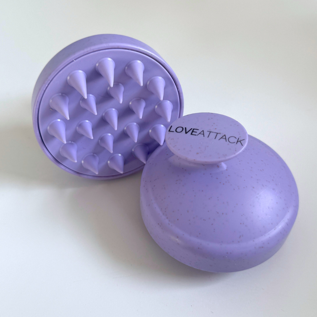 Wheat Straw + Silicone Scalp Massager Brush: Pink
