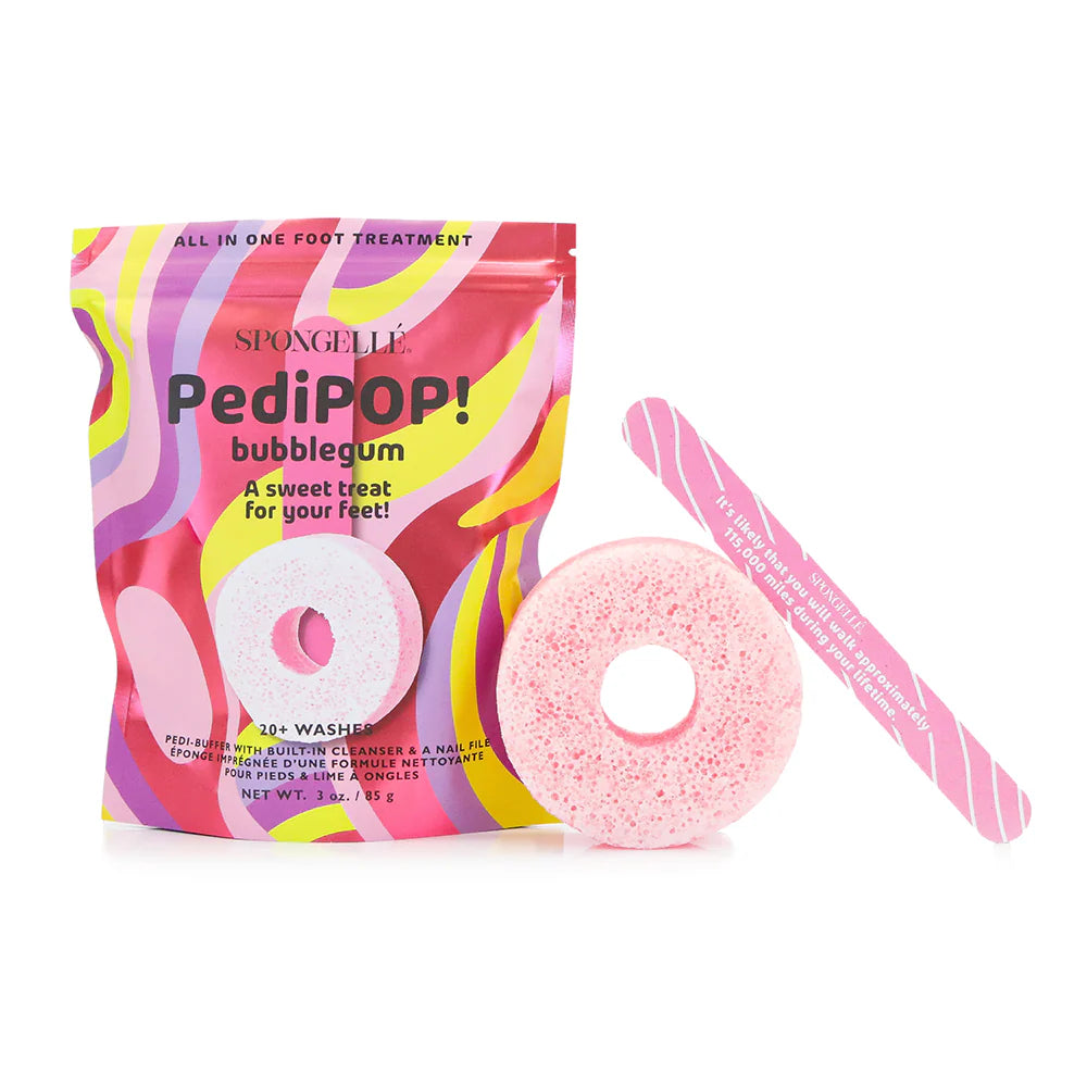 Spongelle Pedipop pedi buffer and nail file - Bubblegum