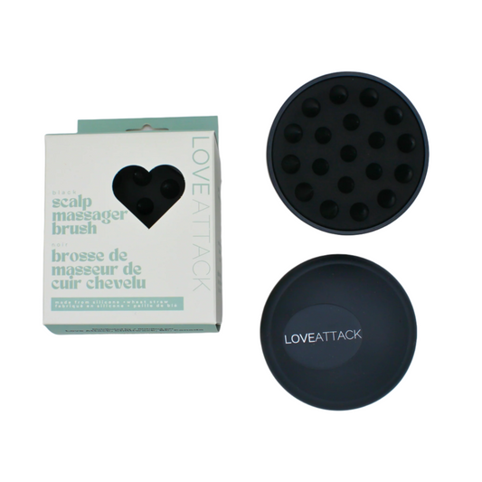 Wheat Straw + Silicone Scalp Massager Brush: Black