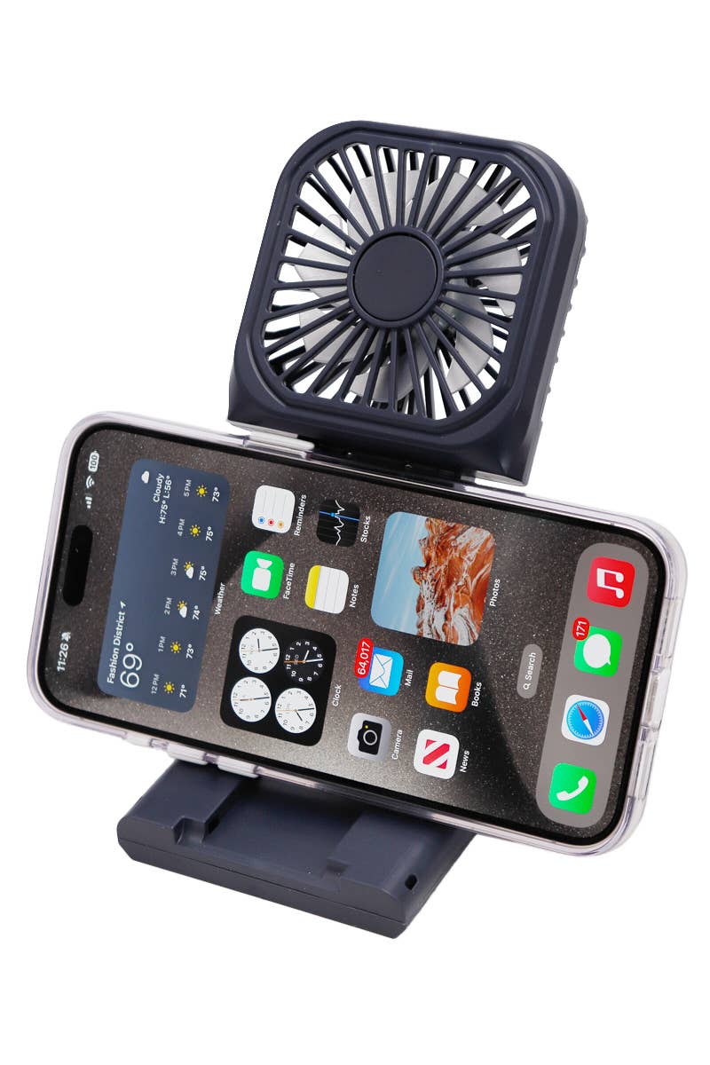 Foldable Handheld Electric Fan with Phone Dock