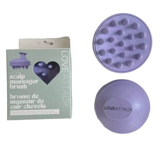 Wheat Straw + Silicone Scalp Massager Brush: Purple