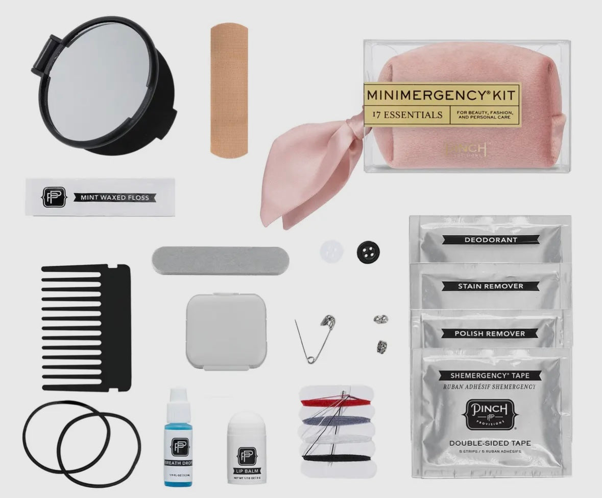 Pinch Provision- Velvet Scarf Minimergency Kit in Blush