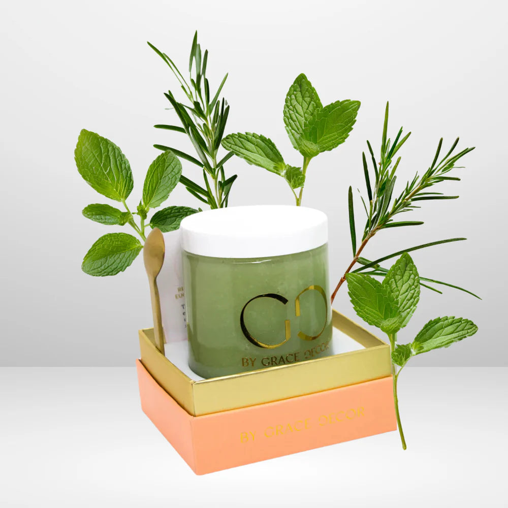 By Grace Decor: SUGAR SCRUB - REVITALIZING ROSEMARY AND PEPPERMINT
