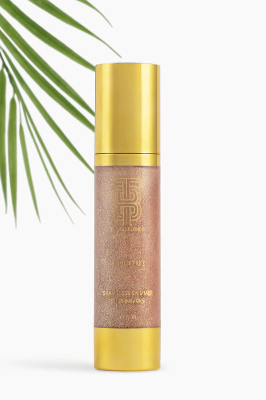 Thomas Blonde “Shameless Shimmer” Body Glow Sunscreen