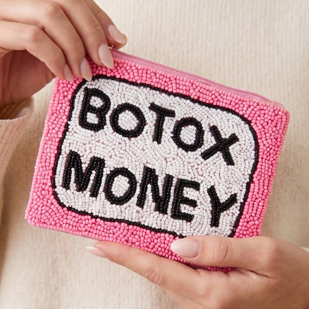 Seed Beaded Botox Money Coin Purse: MULTI