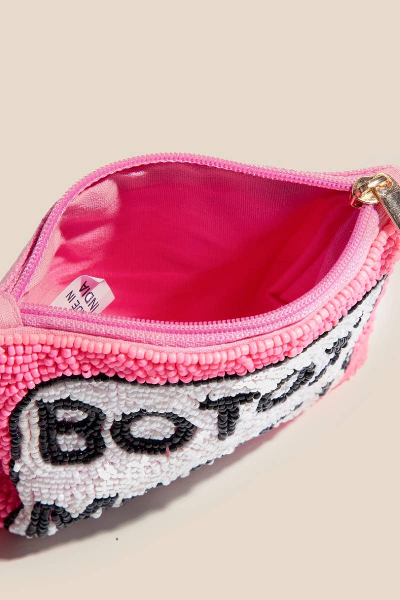 Seed Beaded Botox Money Coin Purse: MULTI